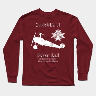 Jasta 11 Fokker DR.I German Triplane Dreidecker Richthofen Jagdstaffel Shirt Long Sleeve T-Shirt